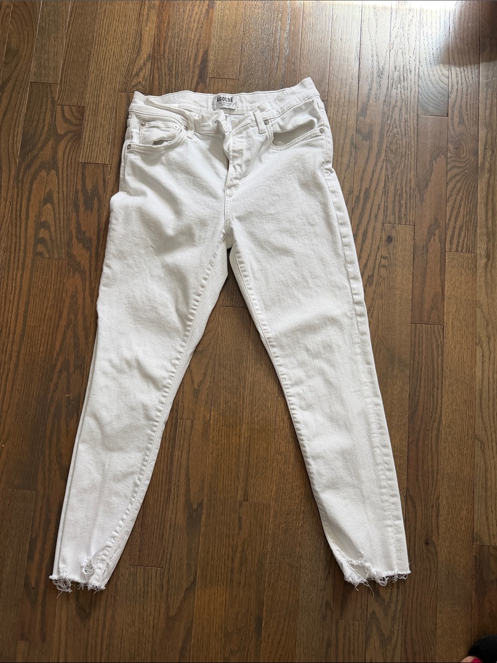White High-Rise Slim Jeans - AGOLDE